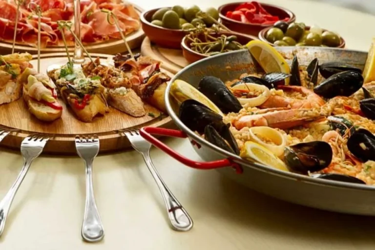 Paella Side dishes on a table